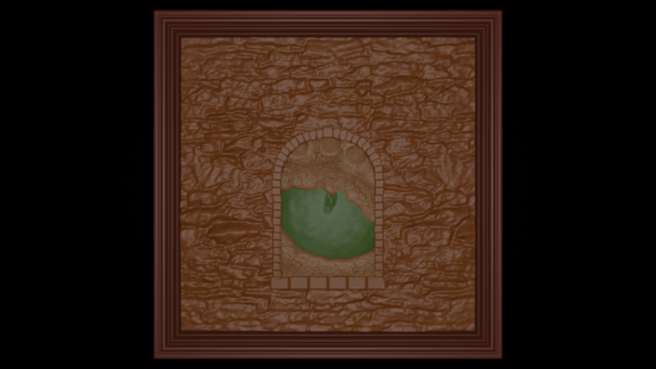 Framed Dragon looking through a window.